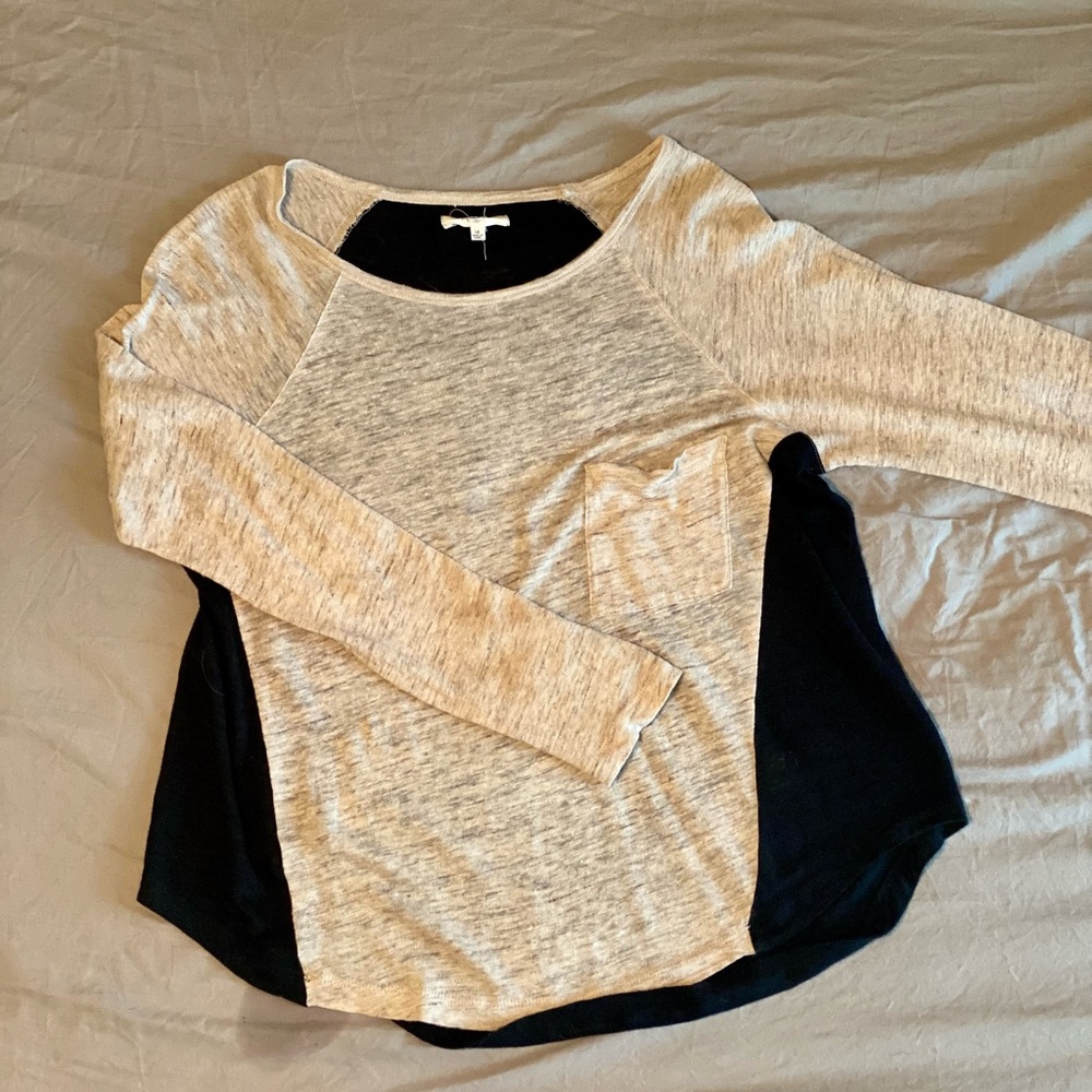 Madewell Two-Tone Long Sleeve Top